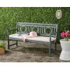 Safavieh PAT6736A Outdoor Collection Montclair 3 Seat Bench(Ash Grey / Beige)