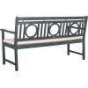 Safavieh PAT6736A Outdoor Collection Montclair 3 Seat Bench(Ash Grey / Beige)