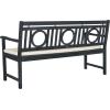 Safavieh PAT6736A Outdoor Collection Montclair 3 Seat Bench(Dark Slate Gray / Beige)