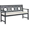 Safavieh PAT6736A Outdoor Collection Montclair 3 Seat Bench(Dark Slate Gray / Beige)