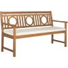 Safavieh PAT6736A Outdoor Collection Montclair 3 Seat Bench(Natural / Beige)