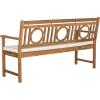 Safavieh PAT6736A Outdoor Collection Montclair 3 Seat Bench(Natural / Beige)