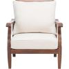 SAFAVIEH Couture Home Collection Payden Natural Wood/Beige Cushion Outdoor Patio Sunroom Porch Backyard Veranda Accent Chair