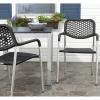 SAFAVIEH Home Collection Sitka Wicker Arm Chairs, Black, Set of 2