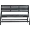 SAFAVIEH Outdoor Collection Luca Ash Grey Folding Bench(Dark Slate Gray)