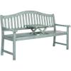 SAFAVIEH Outdoor Collection Mischa Natural Brown Bench(Beach House Blue)