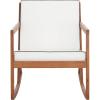 SAFAVIEH Outdoor Collection Vernon Natural/Beige Cushion with Black Piping Rocking Chair(Natural/Beige)