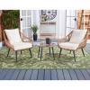 SAFAVIEH Outdoor Collection Warlen Natural Rattan/Beige Cushion 3-Piece Patio Lounge Bistro Set (PAT9016A)