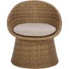 SAFAVIEH Outdoor Patio Furniture Collection – Drew Rattan Swivel Barrel Chair with Cushion (PAT7543)(Natural/Taupe)