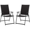 SAFAVIEH Outdoor Patio Furniture Collection – Simon Textilene Folding Chair (PAT6901)(Black/Black)