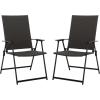 SAFAVIEH Outdoor Patio Furniture Collection – Simon Textilene Folding Chair (PAT6901)(Black/Grey)