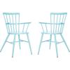 SAFAVIEH PAT3001A-SET2 Outdoor Clifton Matte White Spindle Back(Blue)