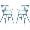 SAFAVIEH PAT3001A-SET2 Outdoor Clifton Matte White Spindle Back(Navy)