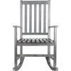 SAFAVIEH PAT6707K Outdoor Collection Barstow Dark Slate Gray Rocking Chair(Ash Grey)