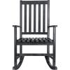 SAFAVIEH PAT6707K Outdoor Collection Barstow Dark Slate Gray Rocking Chair(Dark Slate Gray)