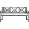 SAFAVIEH PAT6737A Outdoor Collection Del Mar 3 Seat Bench(Ash Grey / Beige)