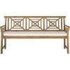SAFAVIEH PAT6737A Outdoor Collection Del Mar 3 Seat Bench(Natural / Beige)