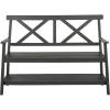 SAFAVIEH PAT6744A Collection Mayer Black 49.21″ Outdoor Bench(Dark Slate Gray)