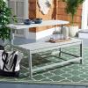 SAFAVIEH PAT6753A Collection Ruben Teak Balcony Bench and Table Outdoor Set(Ash Grey)