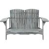 SAFAVIEH Patio Collection Hampton Adirondack Acacia Wood Bench(Ash Grey)
