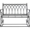 Safavieh PAT5021A Outdoor Collection Ressi Pearl White Rock Bench(Black Rust)