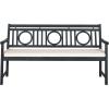 Safavieh PAT6736A Outdoor Collection Montclair 3 Seat Bench(Dark Slate Gray / Beige)