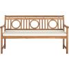 Safavieh PAT6736A Outdoor Collection Montclair 3 Seat Bench(Natural / Beige)