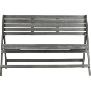 SAFAVIEH Outdoor Collection Luca Ash Grey Folding Bench(Ash Grey)