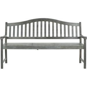 SAFAVIEH Outdoor Collection Mischa Natural Brown Bench(Ash Grey)