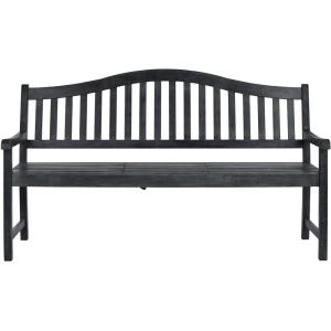 SAFAVIEH Outdoor Collection Mischa Natural Brown Bench(Dark Slate Gray)