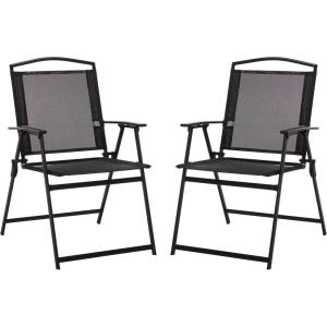 SAFAVIEH Outdoor Patio Furniture Collection – Alvin Folding Chair (PAT6900)(Black/Black)