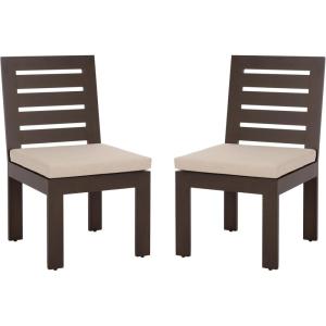 SAFAVIEH Outdoor Patio Furniture Collection – Fash Dining Chair, Fully Assembled Modern Outdoor Seating (PAT7551)(Brown/Taupe)