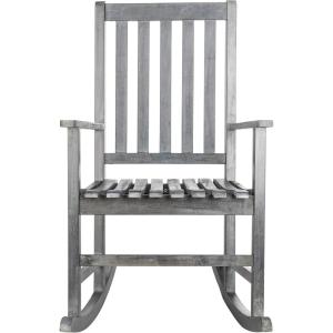 SAFAVIEH PAT6707K Outdoor Collection Barstow Dark Slate Gray Rocking Chair(Ash Grey)