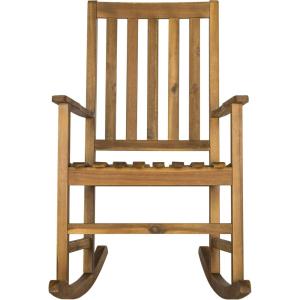 SAFAVIEH PAT6707K Outdoor Collection Barstow Dark Slate Gray Rocking Chair(Teak)