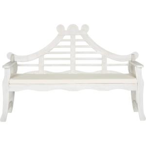 SAFAVIEH PAT6741A Outdoor Collection Azusa Bench(Antique / White)