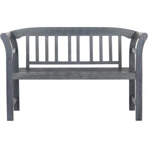 SAFAVIEH PAT6742A Outdoor Collection Porterville 2 Seat Bench(Ash Grey)