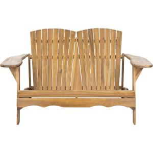 SAFAVIEH Patio Collection Hampton Adirondack Acacia Wood Bench(Natural)