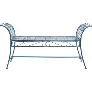 Safavieh Outdoor Collection Hadley Antique White Bench(Mossy Blue)