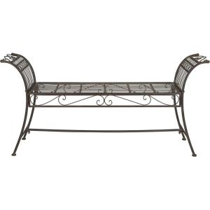 Safavieh Outdoor Collection Hadley Antique White Bench(Rustic Brown)