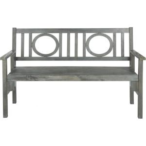 Safavieh Outdoor Living Collection Piedmont Folding Bench(Ash Grey)