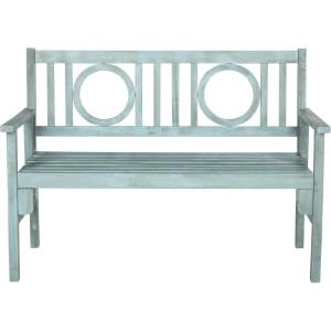 Safavieh Outdoor Living Collection Piedmont Folding Bench(Beach House Blue)