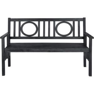Safavieh Outdoor Living Collection Piedmont Folding Bench(Dark Slate Gray)