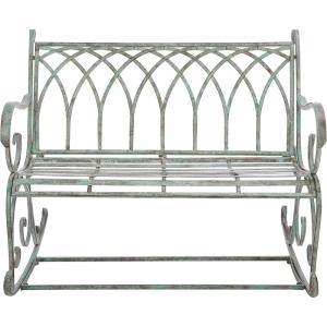 Safavieh PAT5021A Outdoor Collection Ressi Pearl White Rock Bench(Antique Dark Green)