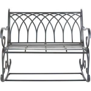 Safavieh PAT5021A Outdoor Collection Ressi Pearl White Rock Bench(Black Rust)