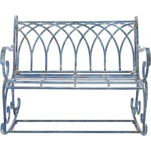 Safavieh PAT5021A Outdoor Collection Ressi Pearl White Rock Bench(Mossy Blue)