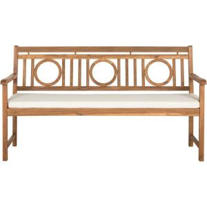 Safavieh PAT6736A Outdoor Collection Montclair 3 Seat Bench(Natural / Beige)