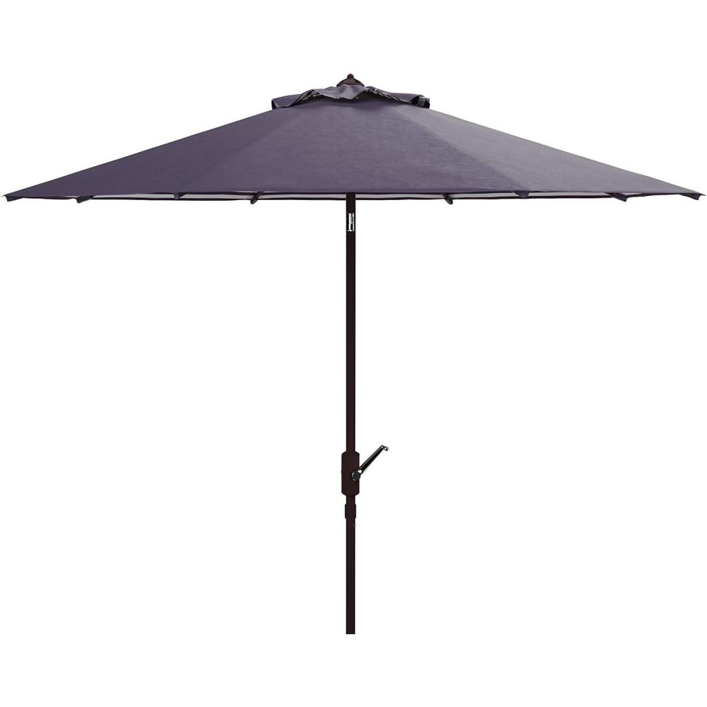 image:imageSAFAVIEH Outdoor Athens 11Foot Round Crank UV Protected UmbrellaNavyWhite
