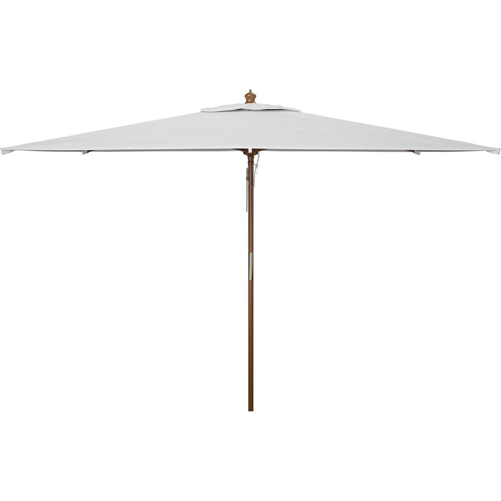 image:imageSAFAVIEH Outdoor Collection Aklin 65FT x 10FT Rectangle Wooden Pulley Market Umbrella No TiltWhite
