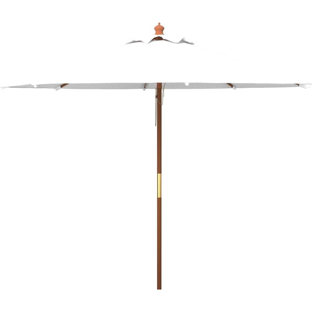 image:imageSAFAVIEH Outdoor Collection Cannes White 11Foot Wooden Pulley Market UmbrellaIvory