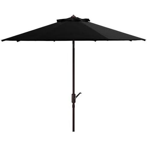 image:imageSAFAVIEH Outdoor Collection Herla Auto Tilt Market UmbrellaBlack